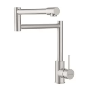 Tramontina Flexion Single Lever Mixer in Stainless Steel with Brushed Finish